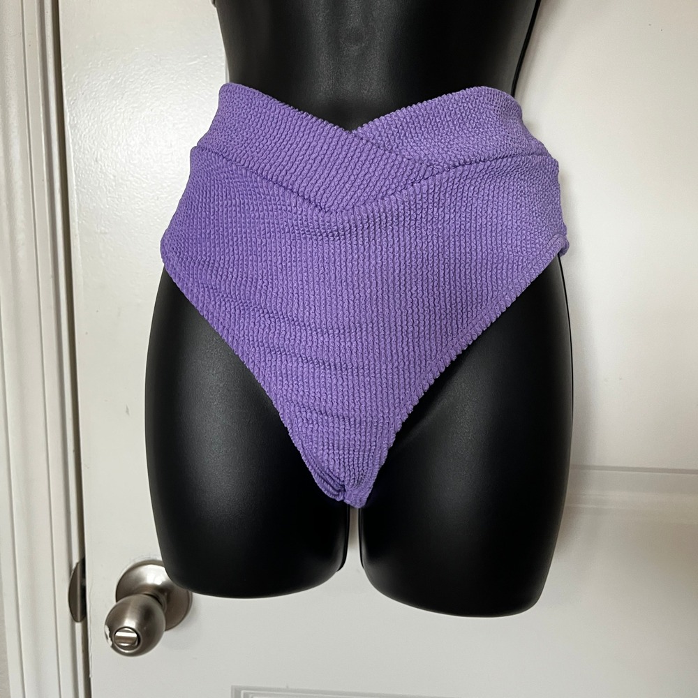 NEW Luca + Grae Womens Purple High Waist Bikini Bottom Medium NWT